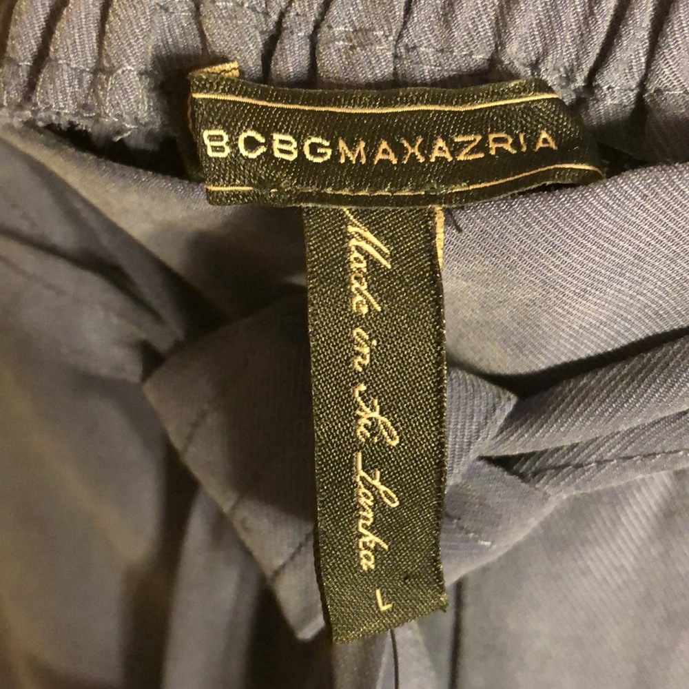 NWT BCBGMaxAzria Cobalt Blue Flared Crop Wide Leg Pants - Size Large - Picture 6 of 8